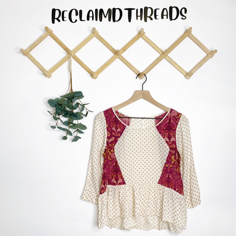 Free People printed peasant top
